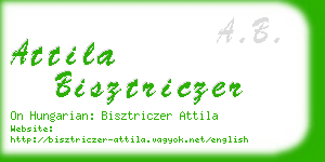 attila bisztriczer business card